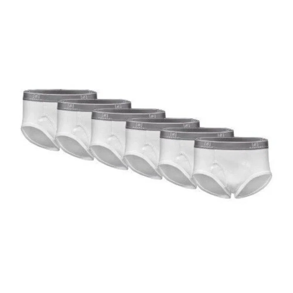 George Full Rise Briefs Men Size 3XL (48-50)‎ White Underwear Cotton 6pack NEW